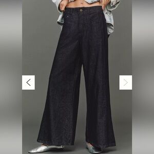 Anthropologie Dark Blue Flare & Wide Leg Jeans